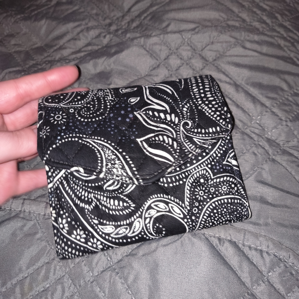 Vera Bradley Black and White Paisley Wallet